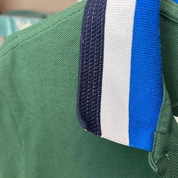 Men’s Lacoste Matte Piping Petit Piqué Slim Fit Polo – Green/Sapphire Blue, M - Picture 4 of 10